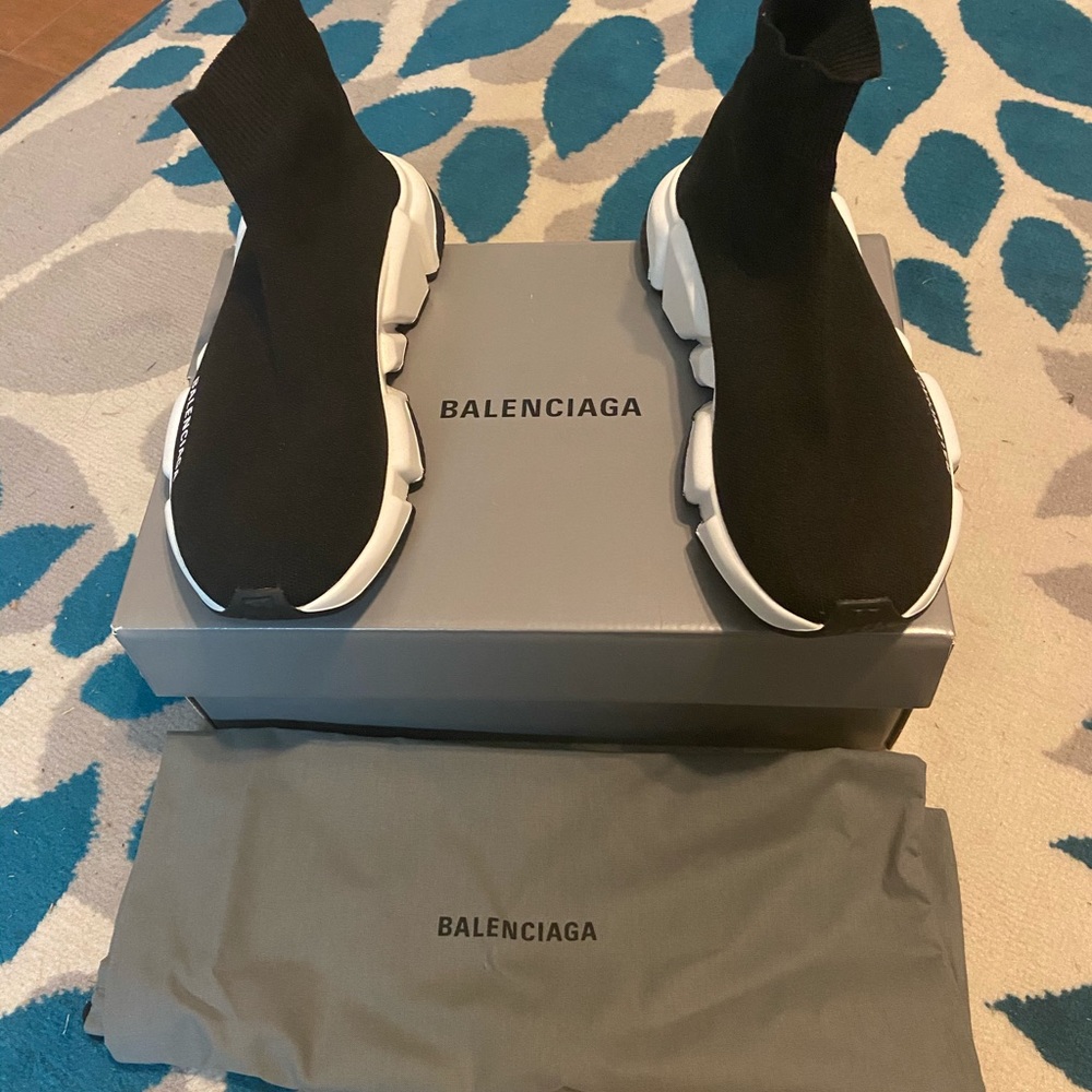 Balenciaga Speed Sneakers Black and White